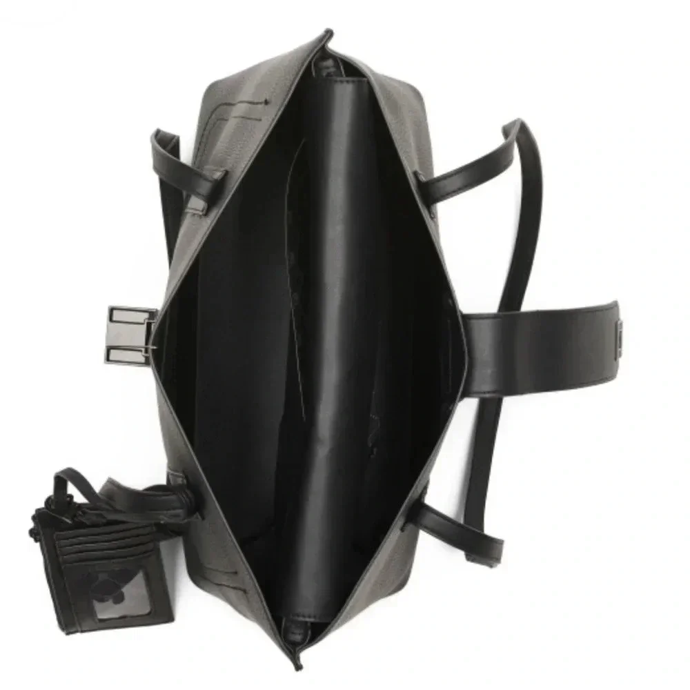 BRAND NEW WITH TAGS STEVE MADDEN MATTE BLACK BGOOSE TOTE. - Picture 7 of 11